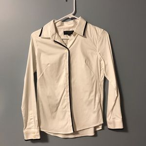 Banana Republic button-down blouse with black trim